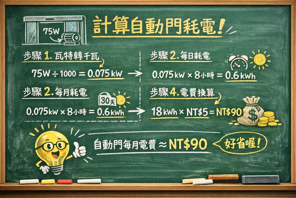 如何計算自動門耗電，套用公式簡單算給您看
