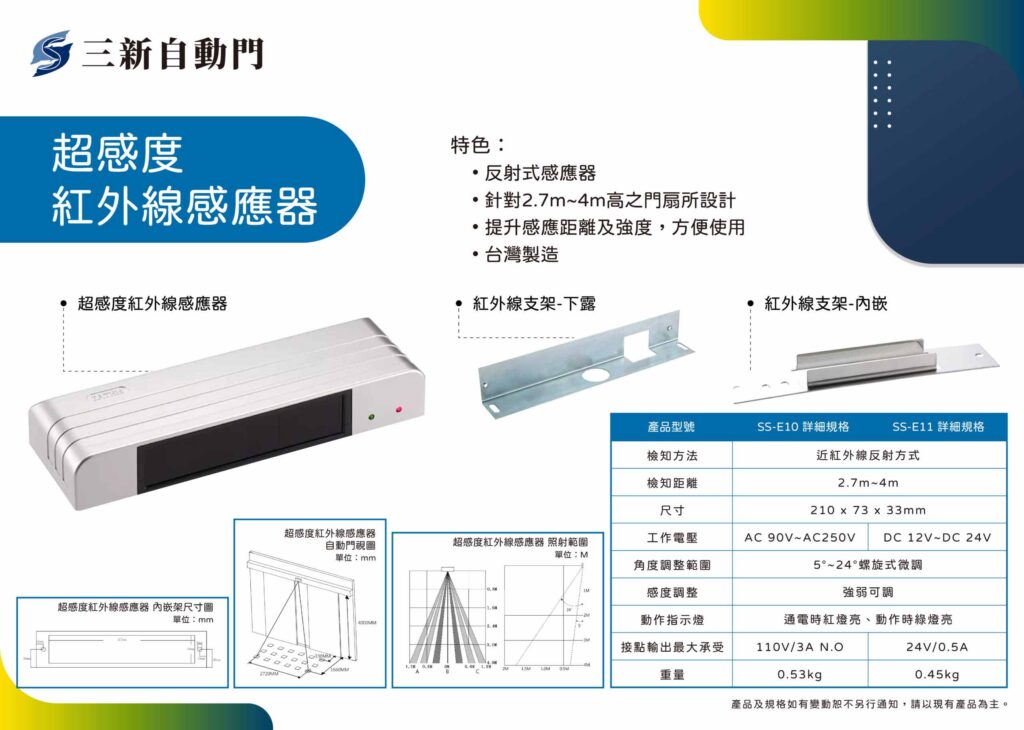 門禁開關-銳陞_超感度紅外線感應器
